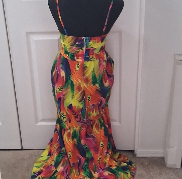 Metamorphosis Girl Colorful Maxi Dress With Cut Outs   Size M - Picture 8 of 15
